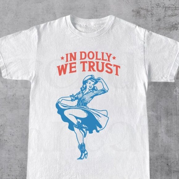 In Dolly We Trust Cowgirl Vintage T-Shirt, Country Concert T-Shirt - Picture 1 of 1